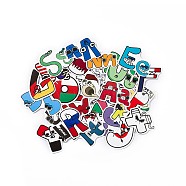 Self-Adhesive Stickers, Lettrt Stickers, for Suitcase, Skateboard, Refrigerator, Helmet, Mobile Phone Shellalphabet

, Mixed Color, 31~63x36~73x0.2mm, 50pcs/bag(DIY-A037-03)