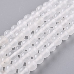 Natural White Jade Beads, Round, Dyed, Clear, 8mm, Hole: 1mm, about 49pcs/strand, 15.16''(38.5cm)(X-G-G766-B-38)