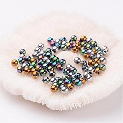 Non-Magnetic Synthetic Hematite Beads, Color Plated, Grade A, Round, Mixed Color, 4mm, Hole: 1mm(X-G-S096-4mm-M)