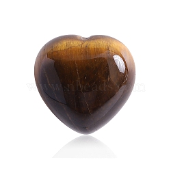 Natural Tiger Eye Healing Stones, Heart Love Stones, Pocket Palm Stones for Reiki Ealancing, Heart, 15x15x10mm(PW-WG39375-21)