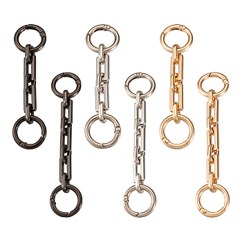 Mega Pet 6Pcs 6 Style Zinc Alloy Bag Extender Cable Chains, with Spring Ring Clasps, Bag Replacement Accessoies, Mixed Color, 1pc/style