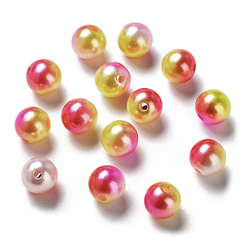 Rainbow ABS Plastic Imitation Pearl Beads, Gradient Mermaid Pearl Beads, Round, FireBrick, 5x4.5mm, Hole: 1.4mm, about 9000pcs/500g