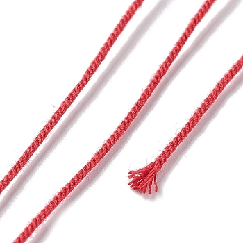 Polyester Twisted Cord, Round, for DIY Jewelry Making, FireBrick, 1mm, about 49.21 Yards(45m)/Roll