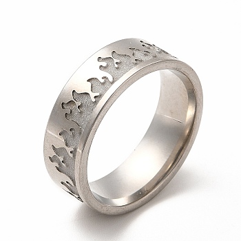 201 Stainless Steel Grooved Finger Ring Settings, for Enamel, Stainless Steel Color, Inner Diameter: 21mm