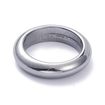 Synthetic Terahertz Stone Finger Rings, Flat Round, US Size 11 3/4(21.1mm), 6.5mm
