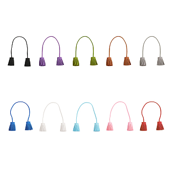 10Pcs 10 Colors Double-end Flocking Tassels Pendant, DIY Craft Hang Decorations Accessories, Mixed Color, 248mm, 1pc/color
