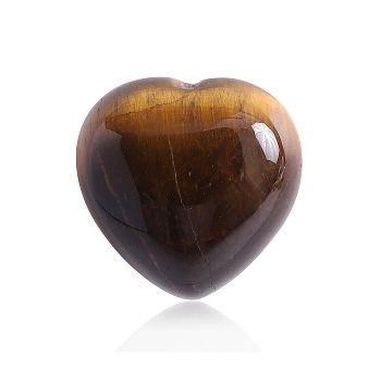 Natural Tiger Eye Healing Stones, Heart Love Stones, Pocket Palm Stones for Reiki Ealancing, Heart, 15x15x10mm