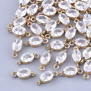 Light Gold Clear Oval Glass Links