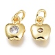 Brass Micro Pave Clear Cubic Zirconia Charms(KK-M206-47G)-2