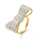 Ion Plating(IP) 304 Stainless Steel Rhinestone Wide Band Rings for Women(RJEW-P095-01G)-1