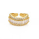 Brass Micro Pave Cubic Zirconia Cuff Rings for Women(RJEW-T016-39G-02)-1