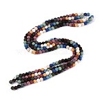 Natural Lava Rock Beads Strands, Dyed, Round, Mixed Color, 6~7mm, Hole: 1.2mm, about 65pcs/strand, 15.55 inch(39.5cm)(G-N257-17A-01)