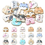 15Pcs 15 Styles Alloy Enamel Pendants, Cat Shapes, Mixed Color, 15.3~18x18~19x2.5~2.6mm, Hole: 1.6mm, 1pc/style(FIND-YW0006-19)