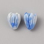 Opaque Resin Flower Rose Beads, with Synthetic Shell, Cornflower Blue, 8.5x7mm, Hole: 1.2mm(RESI-TAC0022-01E)