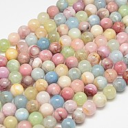 Natural Gemstone Morganite Round Beads Strands, 6mm, Hole: 1mm; about 65pcs/strand, 15.4 inches(G-O017-6mm-02B)