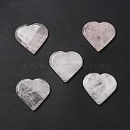 Natural Rose Quartz Display Decorations, Home Decorations, Heart, 42~43x45~46x8mm(DJEW-A010-01D)