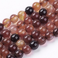 Natural Agate Bead Strands, Dyed, Round, 8~9mm, Hole: 1mm, 46pcs/strand, 15.1 inch(G-R173-8mm-05)