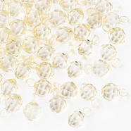 Transparent Acrylic Pendants, Faceted, Round, Light Yellow, 18x11x11mm, Hole: 4mm(MACR-S373-125-B09)