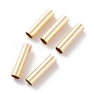Brass Tube Beads, Long-Lasting Plated, Tube, Real 24K Gold Plated, 9x4mm, Hole: 3.5mm(KK-Y003-73A-G)