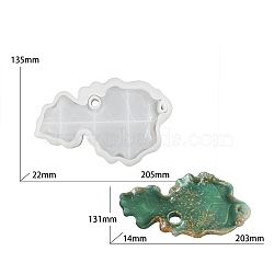 DIY Silicone Molds, Resin Casting Molds, For UV Resin, Epoxy Resin Jewelry Making, Leaf, White, 135x205x22mm(PW-WG79683-01)