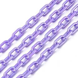 Acrylic Opaque Cable Chains, AB Color, Oval, Medium Purple, 13x8x2mm, 19.68 inch(50cm)/strand(PACR-N009-002E)