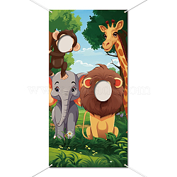 Polyester Photo Backdrop, for Party Decoration, with Plastic Non-Trace Wall Picture Hook and Iron Curtain Clips, Rectangle, Animals, 1800x900mm(HJEW-WH0081-010)