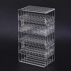 Organic Glass Stud Earring Displays, Foldable Hanger Jewelry Display Stand, Double Sided, Rectangle, Clear, 12.5~30x2~7.5x22~52.5cm(EDIS-G011-04B)