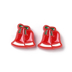 Christmas Decorations Theme Opaque Acrylic Bead with Enamel, Red, Christmas Bell, 21x21x8.5mm, Hole: 3.5mm(OACR-Z021-01B)