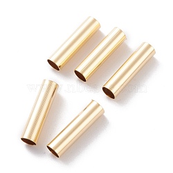 Brass Tube Beads, Long-Lasting Plated, Tube, Real 24K Gold Plated, 9x4mm, Hole: 3.5mm(KK-Y003-73A-G)