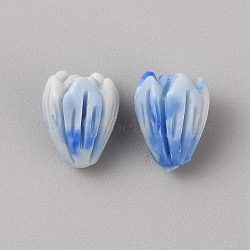 Opaque Resin Flower Rose Beads, with Synthetic Shell, Cornflower Blue, 8.5x7mm, Hole: 1.2mm(RESI-TAC0022-01E)
