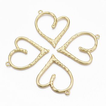 Alloy Big Pendants, Matte Style, Cadmium Free & Nickel Free & Lead Free, Heart, Real 14K Gold Plated, 57x47x3.5mm, Hole: 3mm