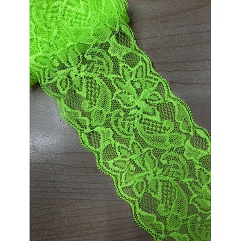 Elastic Lace Trim, Lace Ribbon For Sewing Decoration, Lime, 80mm