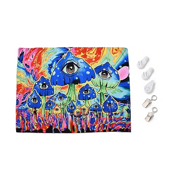 UV Reactive Blacklight Tapestry, Polyester Decorative Wall Tapestry, for Home Decoration, Rectangle, Eye Pattern, 950x750x0.5mm