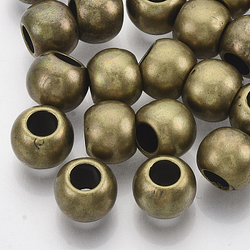CCB Plastic European Beads, Large Hole Beads, Rondelle, Antique Bronze, 10x8mm, Hole: 4.5mm, about 1400pcs/500g