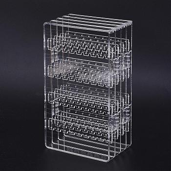Organic Glass Stud Earring Displays, Foldable Hanger Jewelry Display Stand, Double Sided, Rectangle, Clear, 12.5~30x2~7.5x22~52.5cm