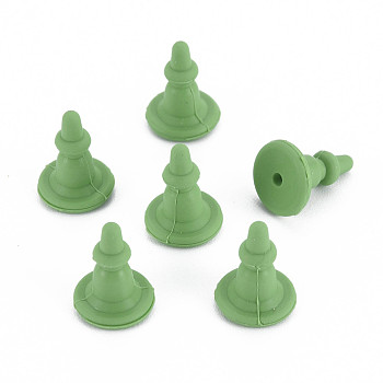 Silicone Ear Nuts, Earring Backs, for Stud Earring Making, Sea Green, 11x8x8mm, Hole: 0.7mm