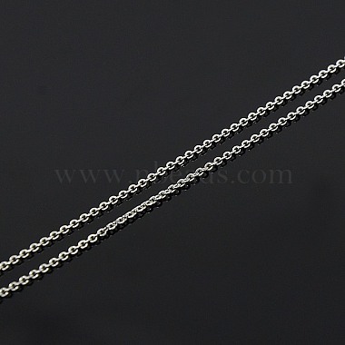 Anti-Tarnish Trendy Unisex Rhodium Plated 925 Sterling Silver Cable Chains Necklaces(STER-M034-A-07)-4