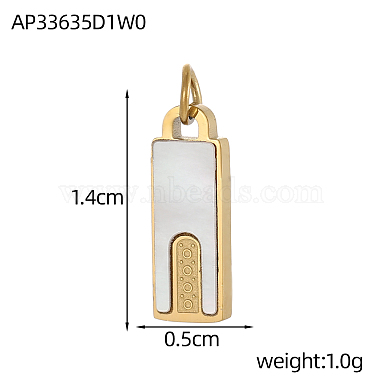 304 Stainless Steel Shell Pendants(STAS-OY004-91G)-2