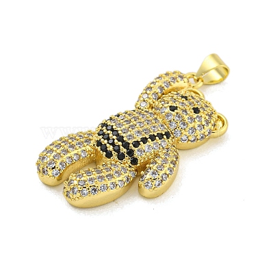 Brass Micro Pave Clear Cubic Zirconia Pendants(KK-R159-13G-02)-2