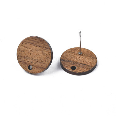 Accessoires de boucles d'oreilles en bois de noyer(X-MAK-N033-008)-4