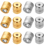 20Pcs 2 Colors 304 Stainless Steel Micro Pave Clear Cubic Zirconia Ear Nuts, Column, Real 14K Gold Plated, Mixed Color, 4.5x4mm, 10pcs/color(EJEW-BBC0001-68)