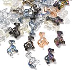 Electroplate Glass Beads, Giraffe, Mixed Color, 16x12x6mm, Hole: 1.2mm(EGLA-L048-04)