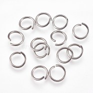304 Stainless Steel Open Jump Rings, Stainless Steel Color, 10x1mm, 18 Gauge, Inner Diameter: 7.5mm, 2000pcs/bag(STAS-P204-05P-01)