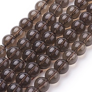 Natural Smoky Quartz Beads Strands, Round, 4mm, Hole: 1mm, about 47pcs/strand, 7.5 inch(G-C175-4mm-1)