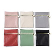 Imitation Leather Jewelry Storage Zipper Bags, for Earrings, Rings, Bracelets, Rectangle, Mixed Color, 12x11x0.7cm(ABAG-G016-01C)