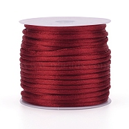 Nylon Cord, Satin Rattail Cord, for Beading Jewelry Making, Chinese Knotting, FireBrick, 1mm, about 32.8 yards(30m)/roll(NWIR-L006-1mm-05)