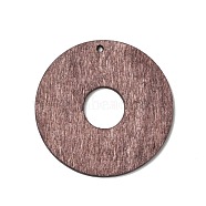 Spray Painted Wood Pendants, Walnut Wood Tone Disc Charms, Rosy Brown, 41x2.5mm, Hole: 1.6mm(WOOD-H101-06)