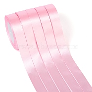 Single Face Satin Ribbon, Polyester Ribbon, Pink, 1 inch(25mm) wide, 25yards/roll(22.86m/roll), 5rolls/group, 125yards/group(114.3m/group)(RC25mmY004)