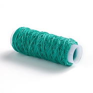 Waxed Polyester Cord, for Jewelry Making, Light Sea Green, 0.8mm, about 30m/roll(YC-WH0007-03B-20)