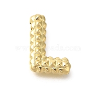 Rack Plating, Brass Pendants, Cadmium Free & Lead Free, Letter A~Z Charms, Letter L, 22x15x5.5mm, Hole: 2.5x3mm(KK-I722-02G-L)